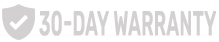 30-Day Warranty with a shield icon