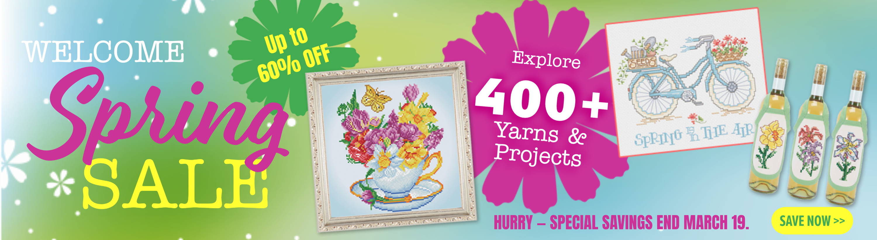 Welcome Spring Sale: Up to 60% Off. Explore 400+ Yarns & Projects. Hurry — Special Savings End March 19. Save Now.