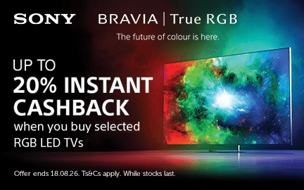 Sony BRAVIA TV promotion with cashback offer details.