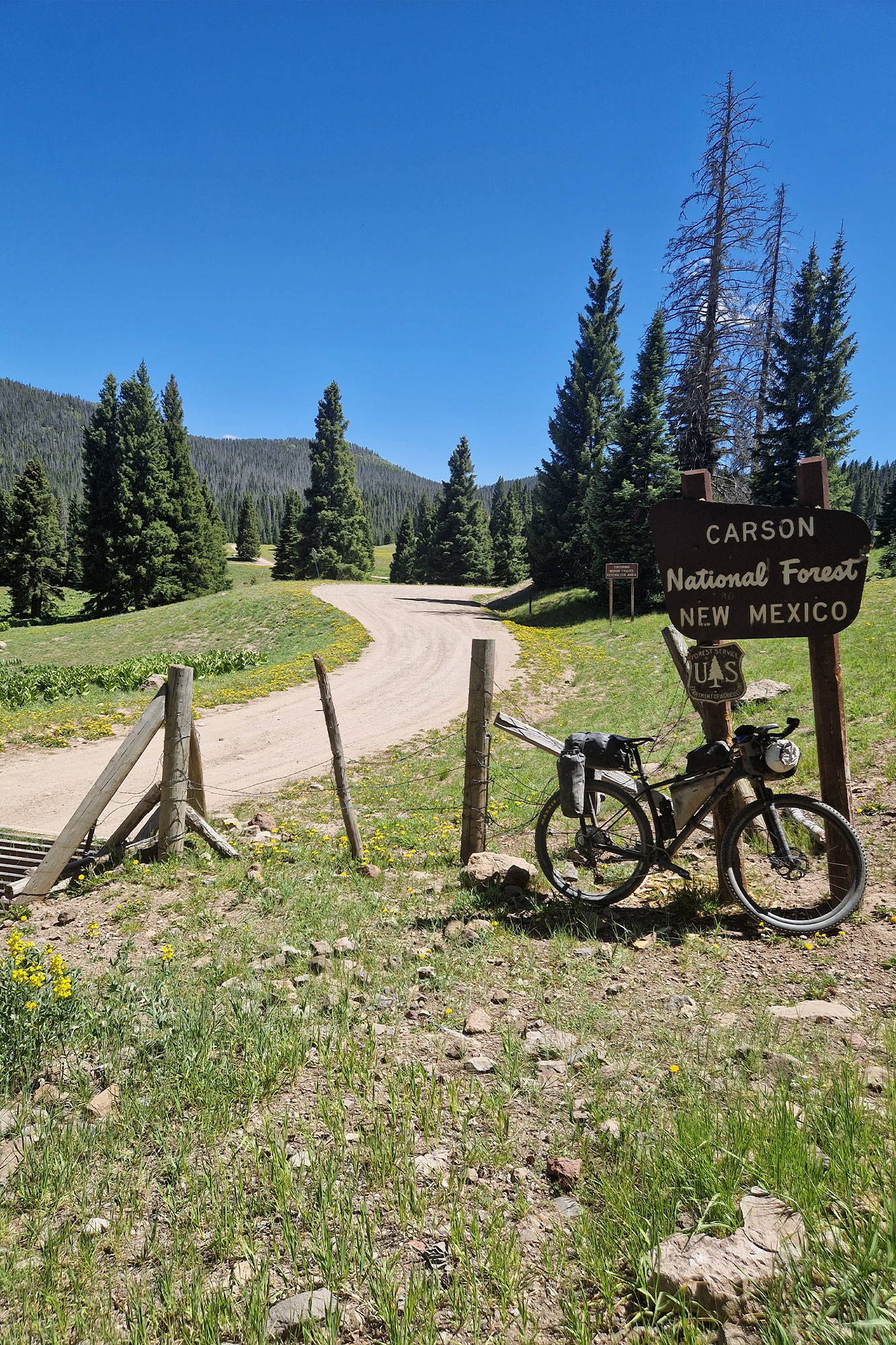 The entrance to Carson National Forest, New Mexico