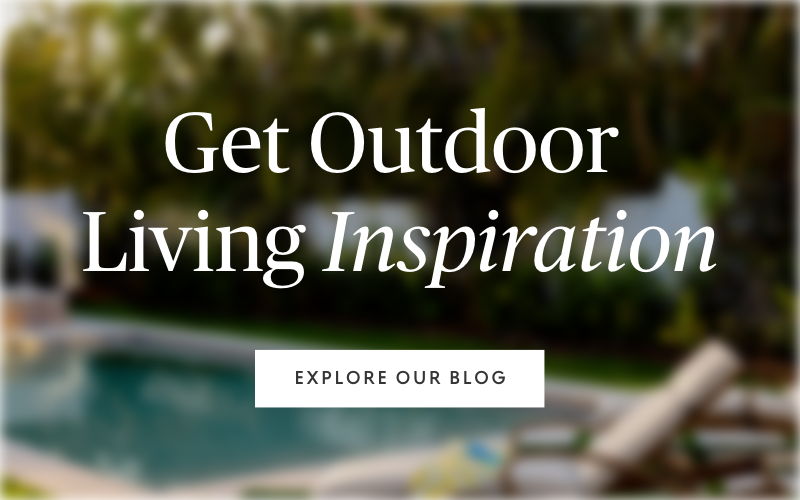 Text promoting outdoor living inspiration and inviting to explore a blog.