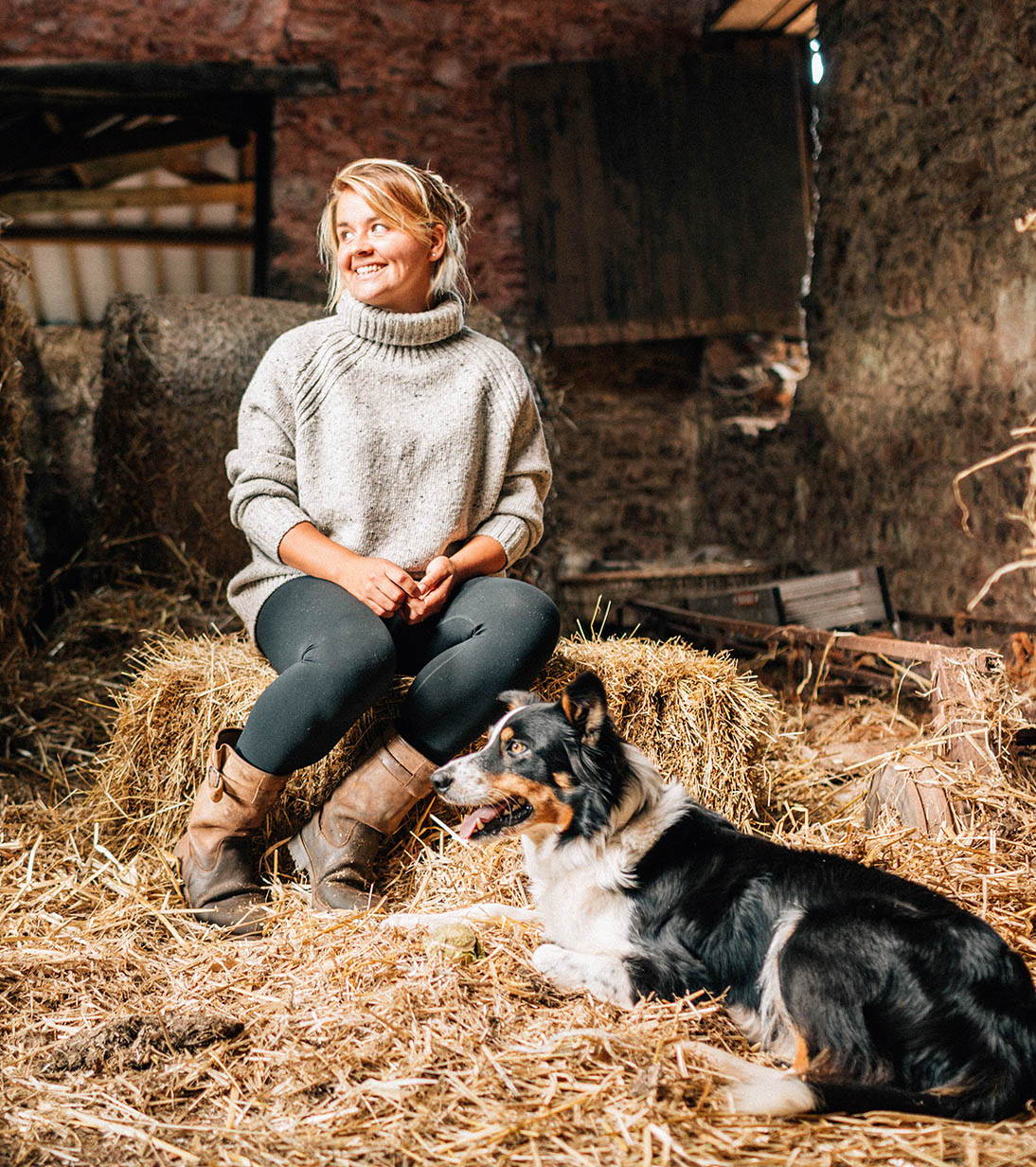 Natasha Harris and her sheepdog Crocker