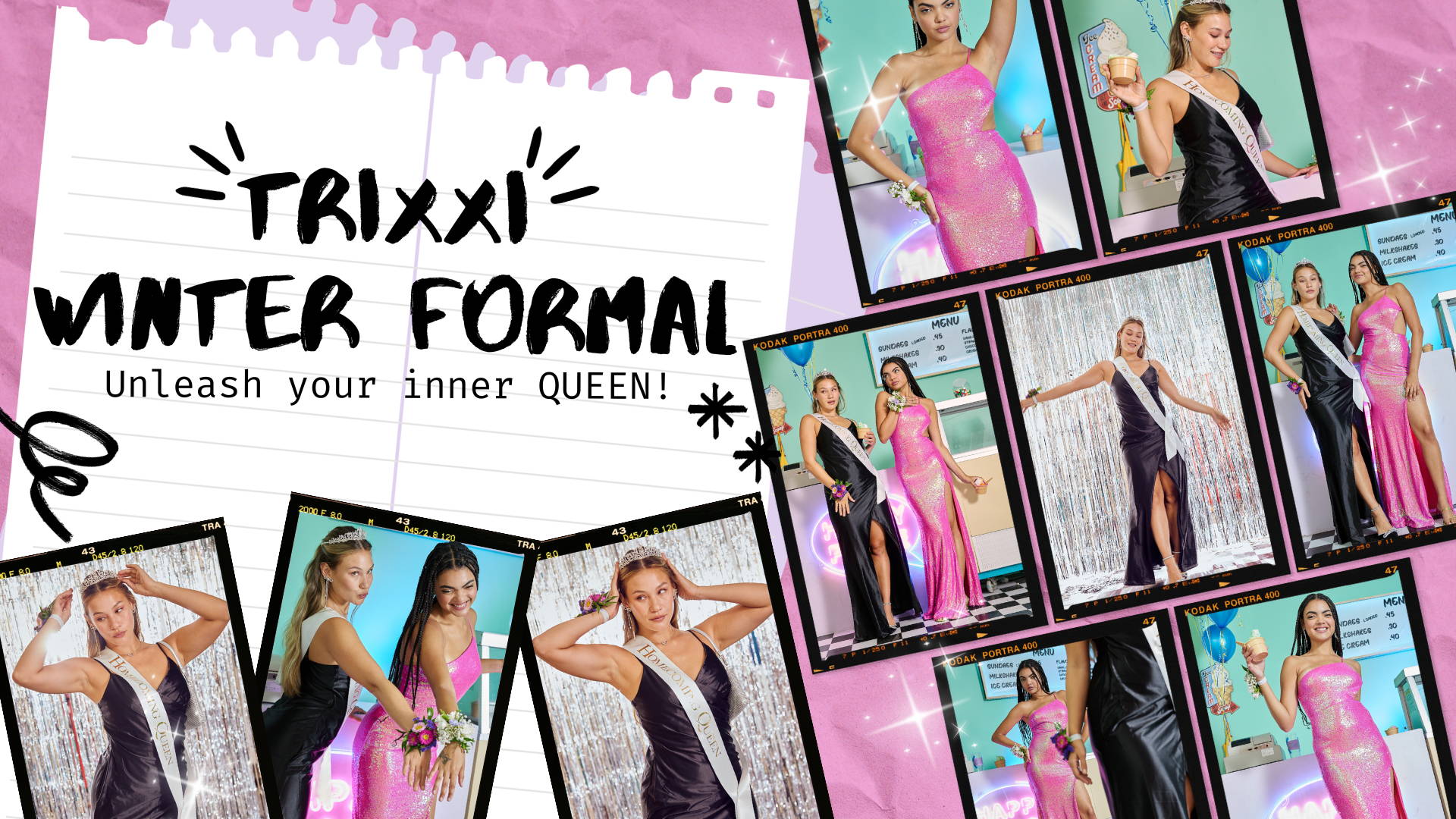 Trrixxi Winter formal lookbook link, unleash your inner queen.