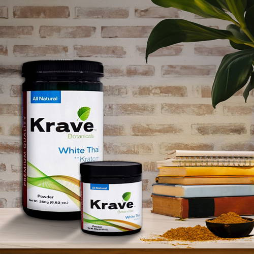 Krave Kratom Powder White Thai 60 and 250 Grams