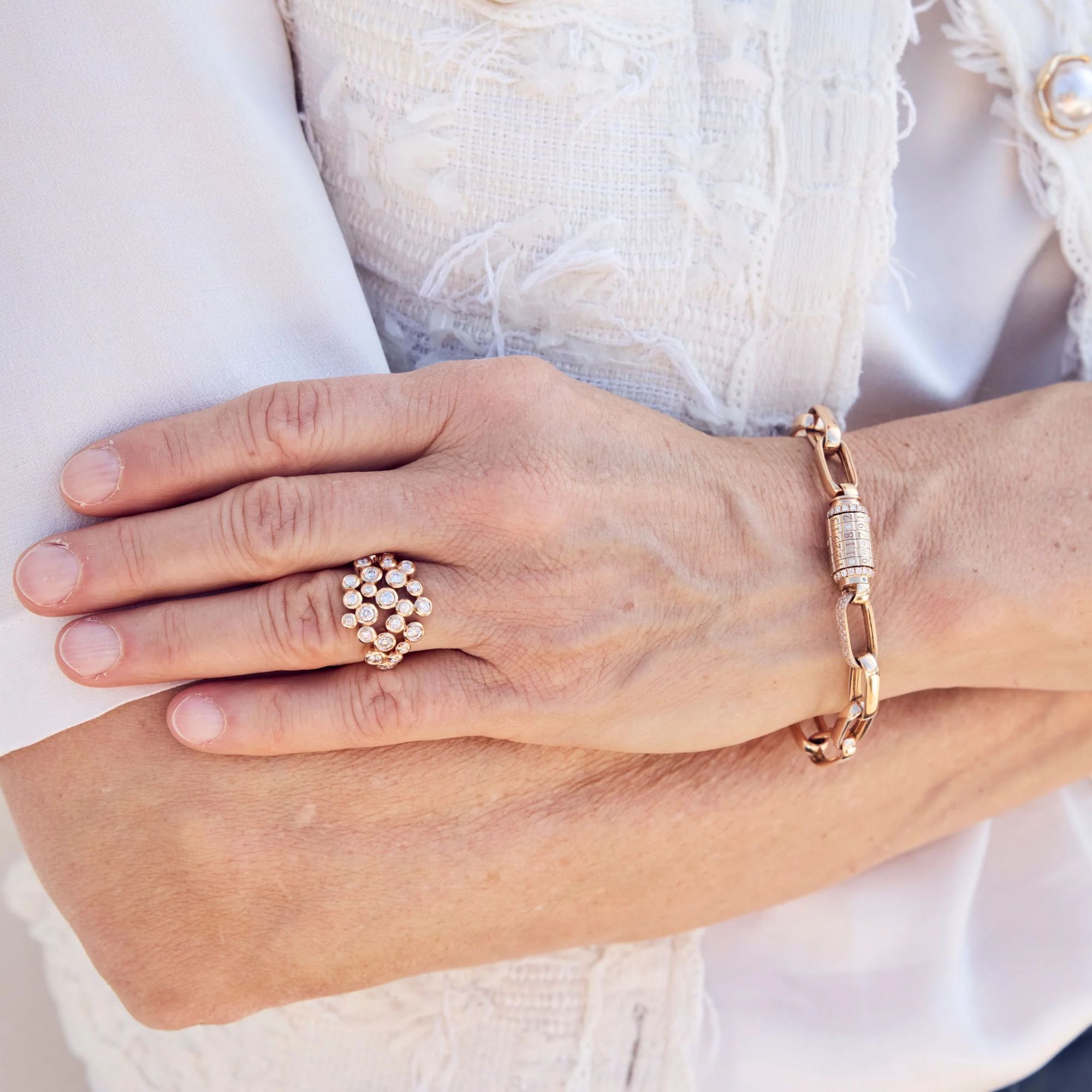 Capolavoro Diamond Collection ring on a hand | Henne Jewelers