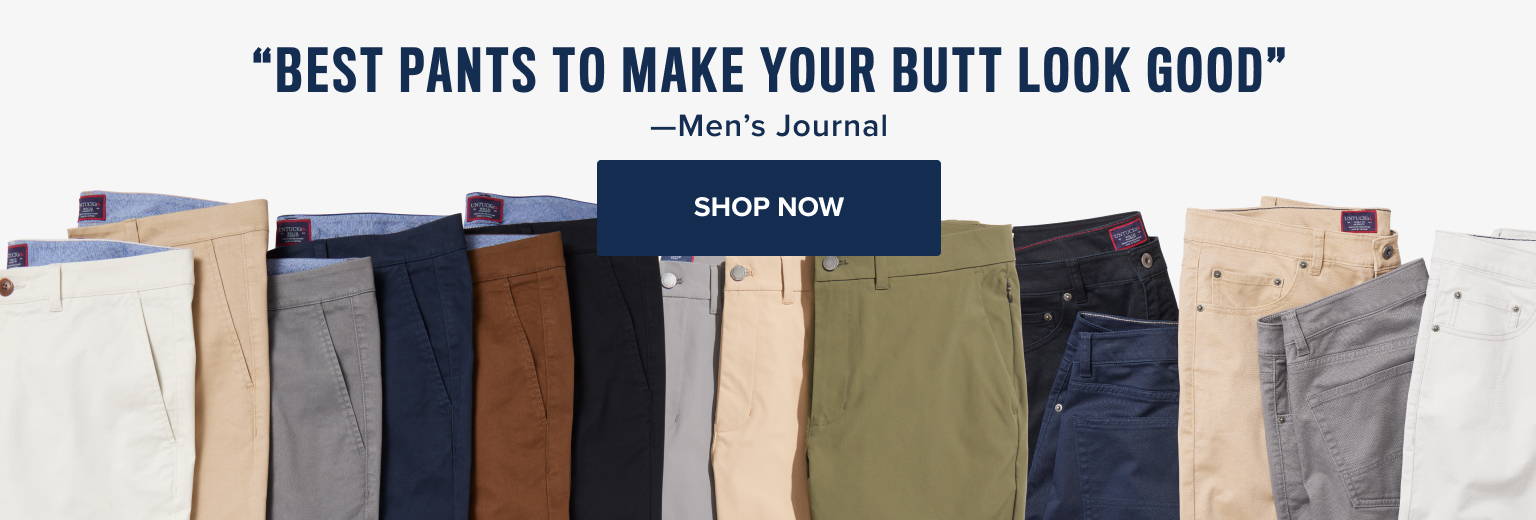 Collection of UNTUCKit pants and shorts.