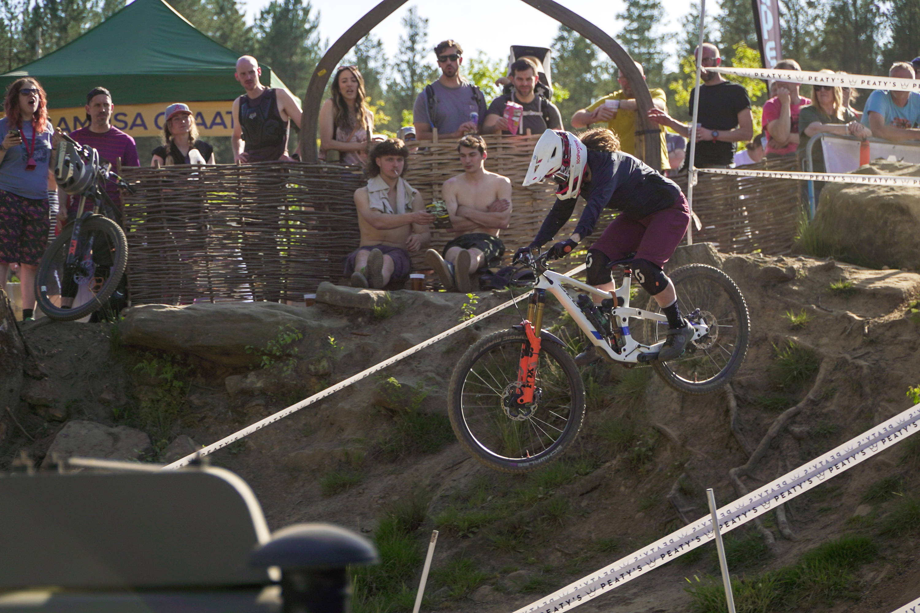 EWS racer, Chloe Taylor, sending a drop