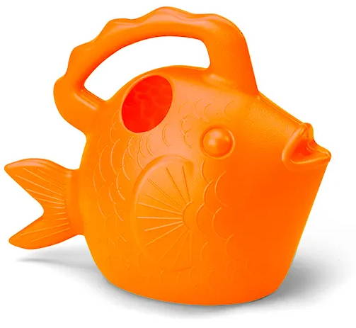 Orange fish watering can