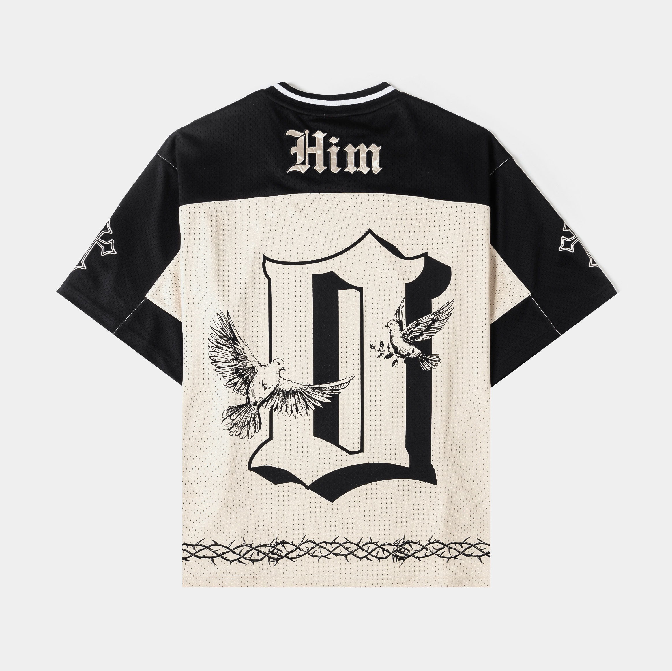 T-shirt featuring a design of Jesus and the word 