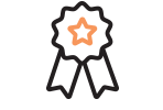 Award ribbon with a star in the center.