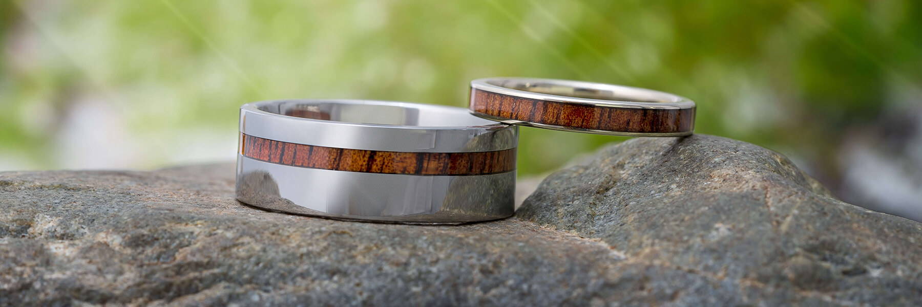 His and Hers Wood Wedding Bands