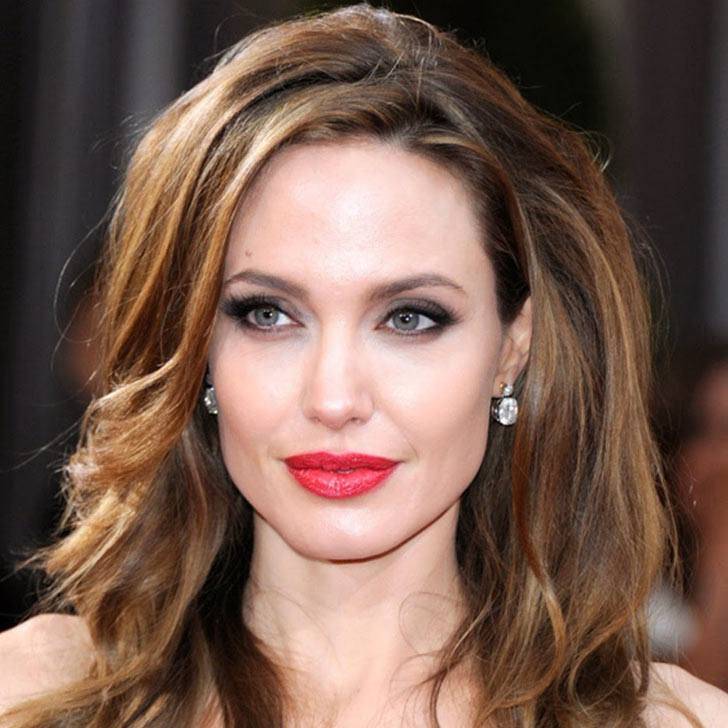 Angelina Jolie with curly hair 