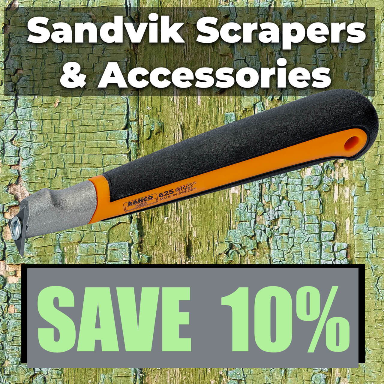 Save 10% on Sandvik Scrapers & Accessories