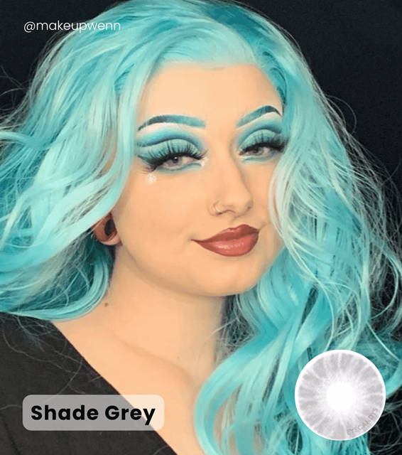 Bright color hair model - Shade Grey Contacts