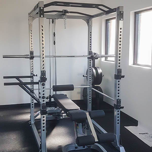 Fire Station Gym Fit Out featuring a heavy-duty power rack, essential for advanced strength training exercises