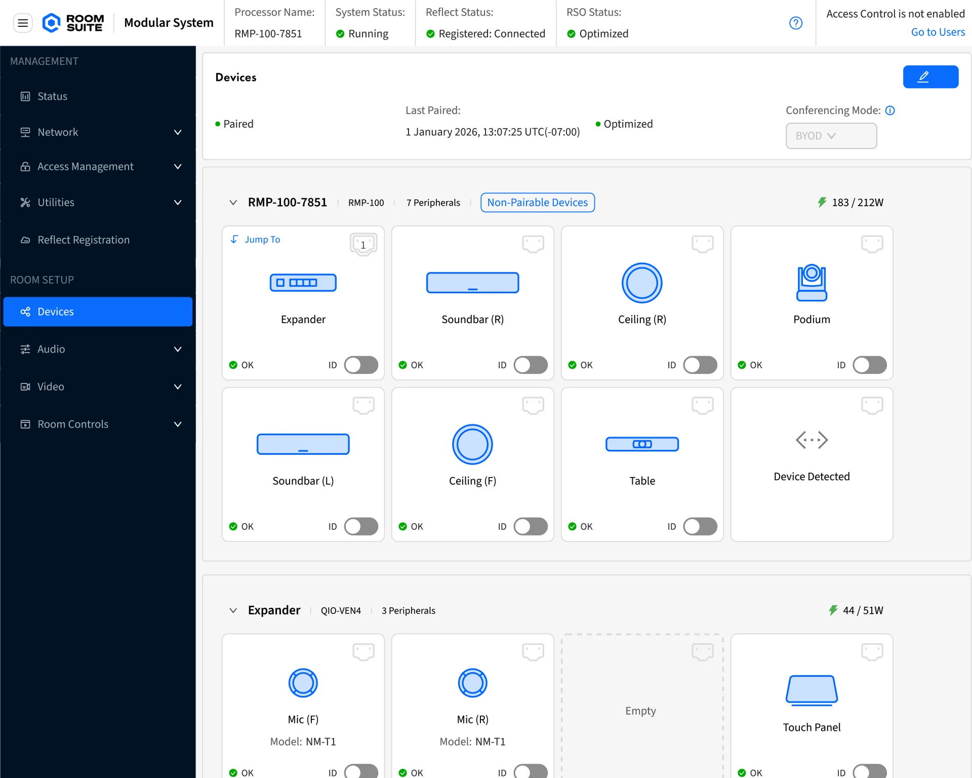User interface displaying various application tiles and options.