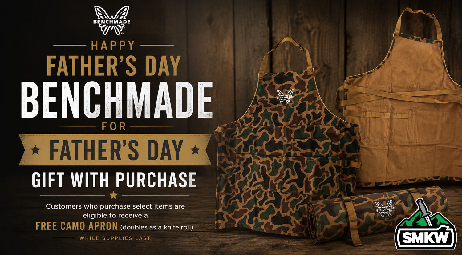 Benchmade Father's Day Promo - Free Apon with select Benchmade purchase.