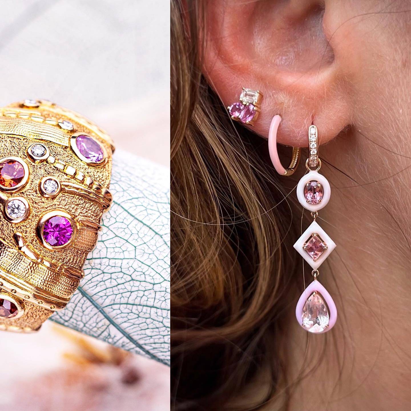 September birthstone collage pink sapphires