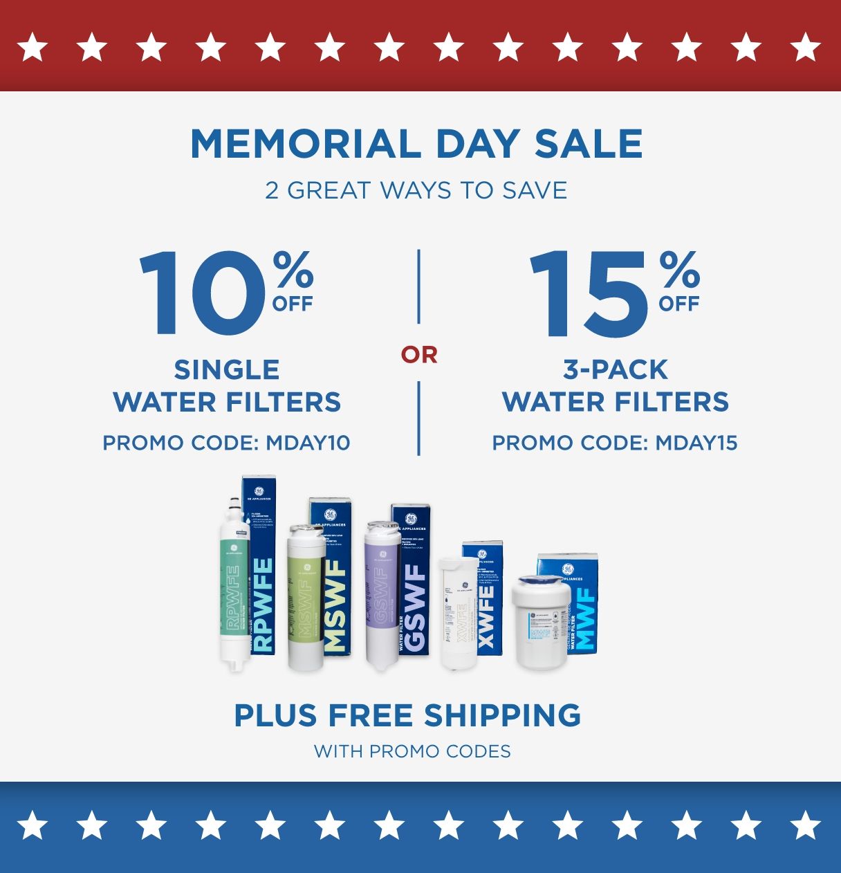 Save 10% Off Single Filters or 15% 3-Pack plus Free Shipping with promo codes
