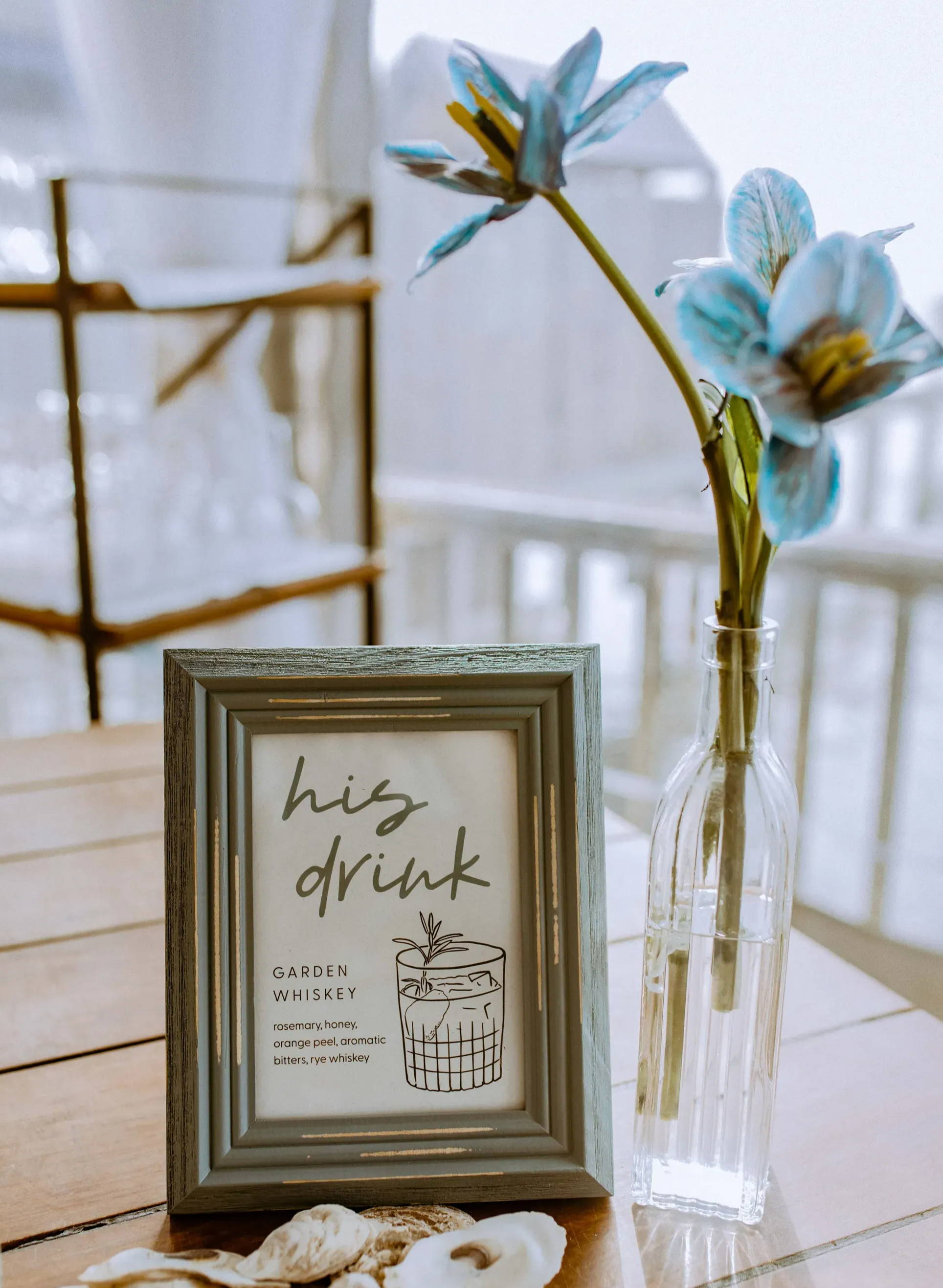 Coastal chic drink signage | His drink | Signature wedding signs  | The Small Town Studio