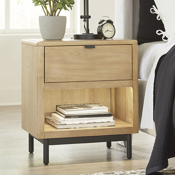 Brown Nightstand with White Vase on Top for Bedroom and Living Room - Shop Now | Ashley Furniture Homestore