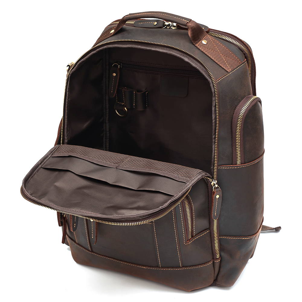 Leather Laptop Backpack for Men - Large Rucksack & Bookbag