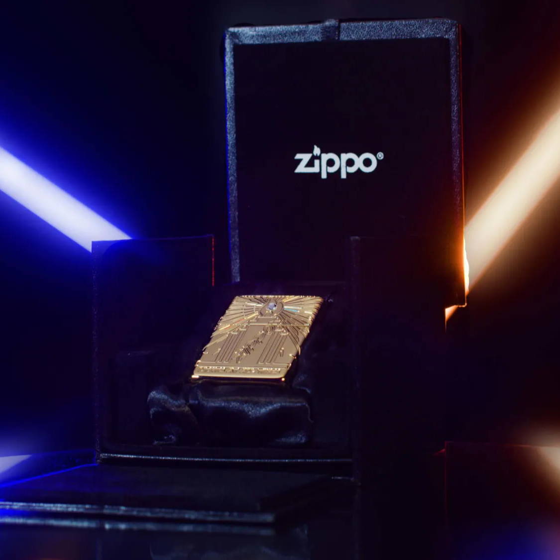 Lights At All Times Design Collectible in its luxury cube packaging.