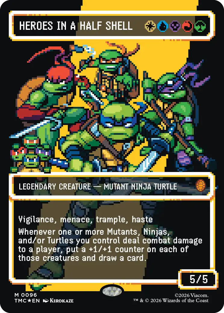 mtg tmnt pizza bundle Teenage Mutant Ninja Turtles in a colorful card game illustration.