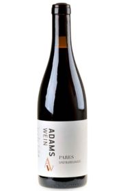 Bottle of red wine labeled