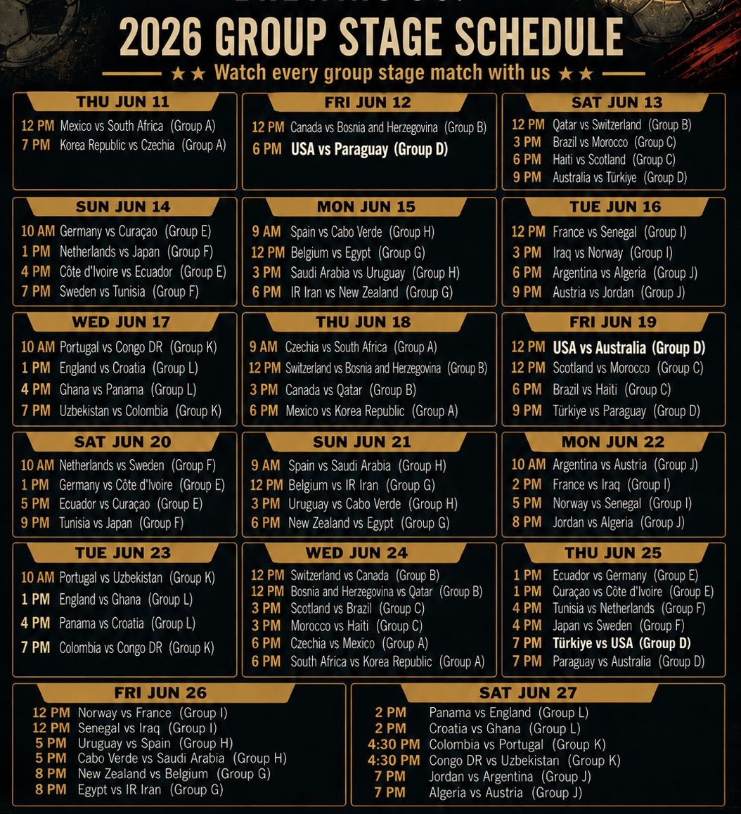 World Cup Schedule