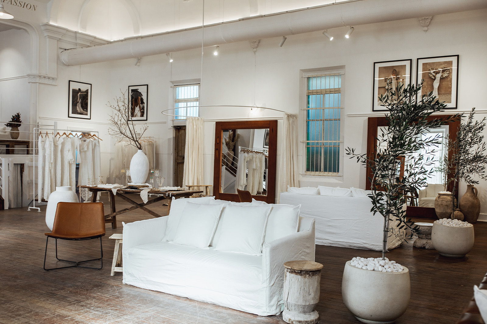 Brightly lit interior showcasing modern furniture and decor elements.