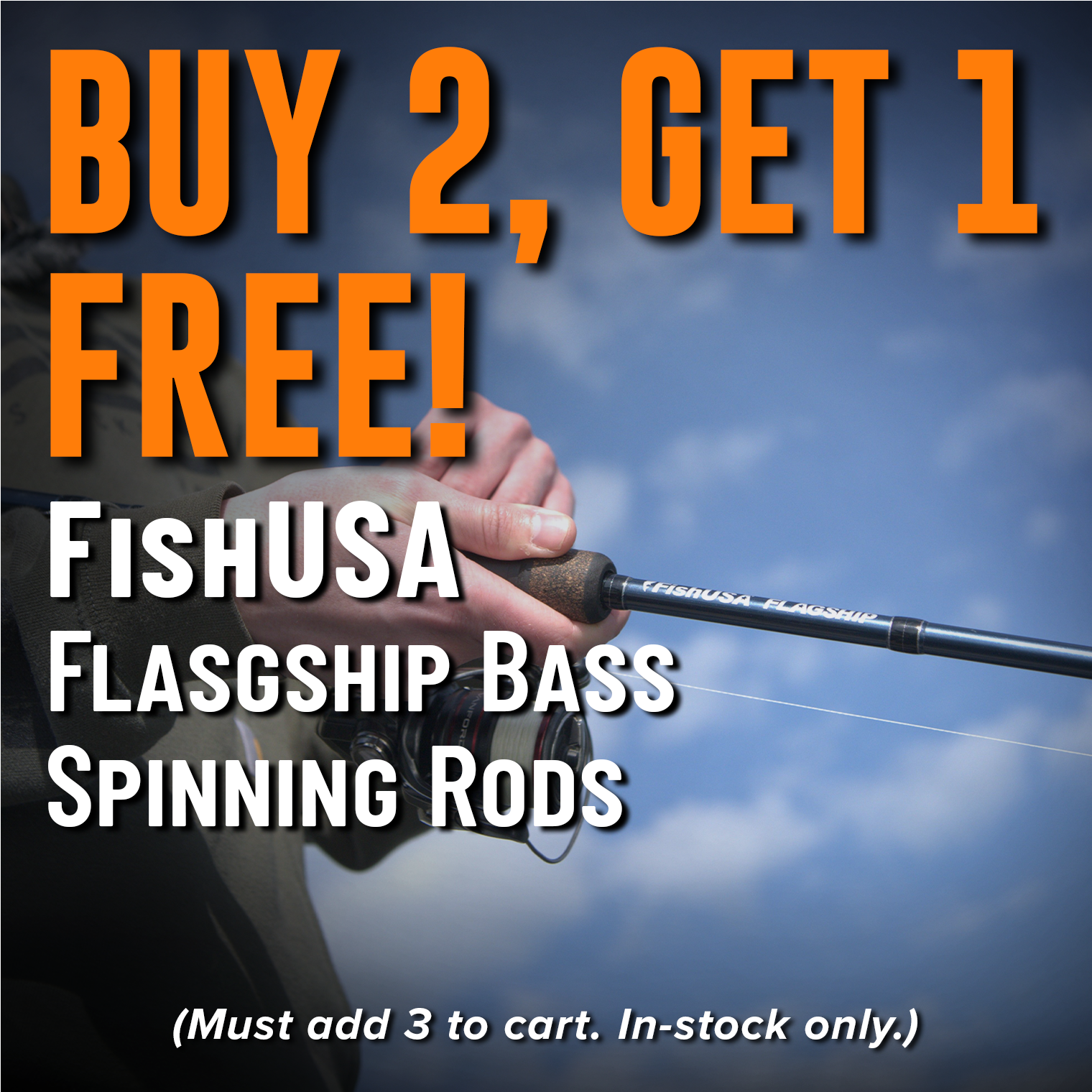 Buy 2, Get 1 Free! FishUSA Flagship Bass Spinning Rods (Must add 3 to cart. In-stock only.)