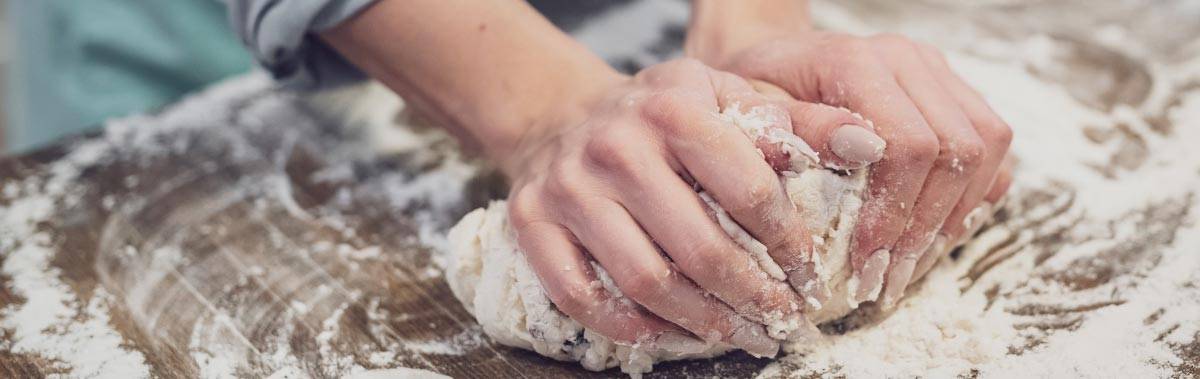Mixing dough by hand