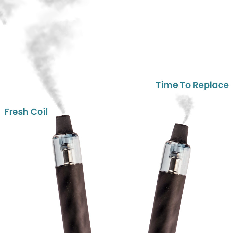 An image showing reduced vapour production with an old coil