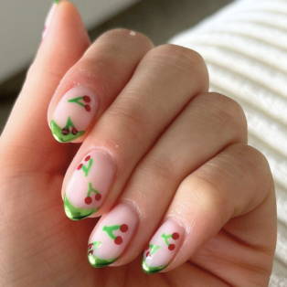Strawberry nail art manicure