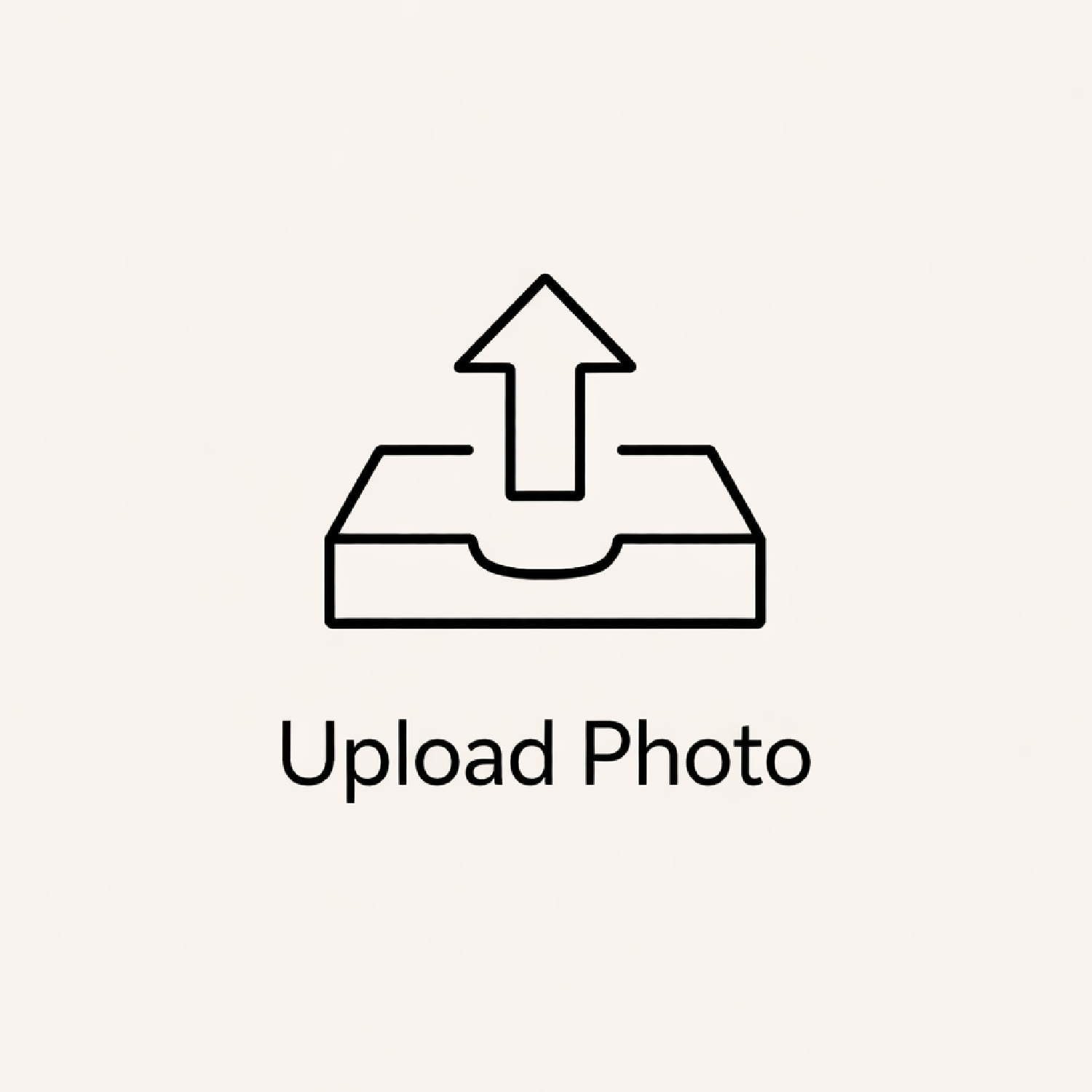 Icon for uploading a photo with an upward arrow.