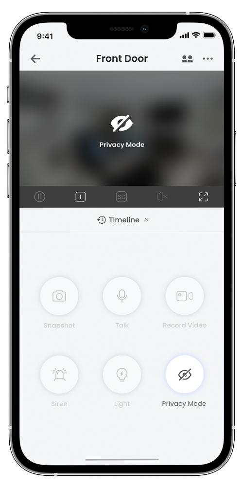 privacy mode on lorex home app phone screen