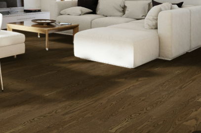 Red Oak solid prefinished flooring – Bouvet – installed room view, mill-direct hardwood
