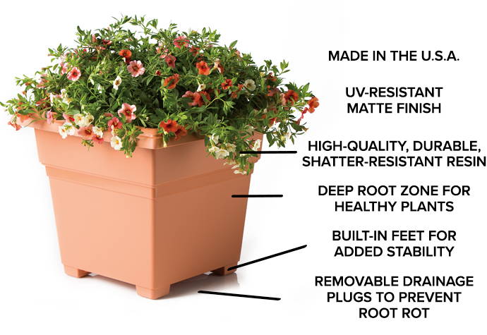 Novelty 26140 14-Inch Sage Countryside Square Tub Planter 