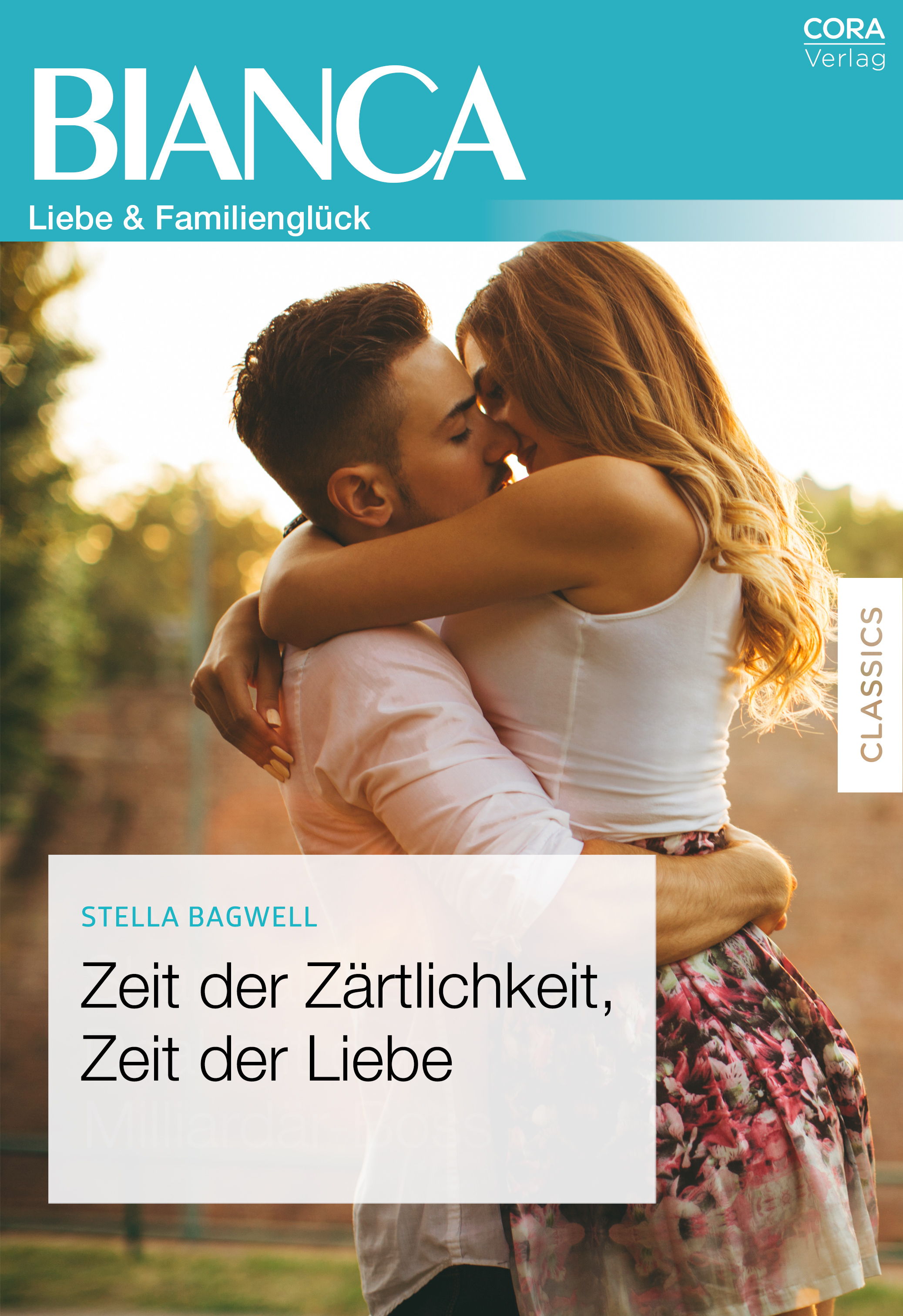 Couple embracing on a book cover titled 