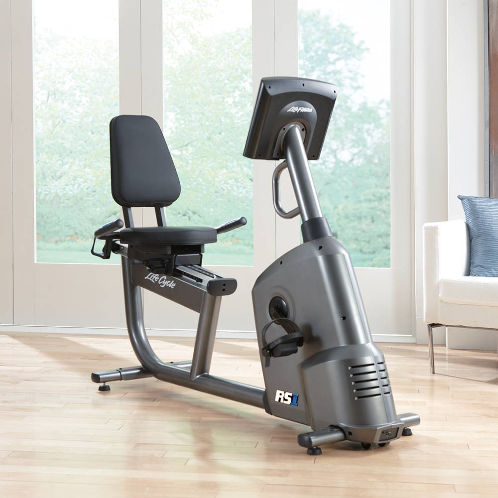 RS1 Recumbent exercise bike in living room of home
