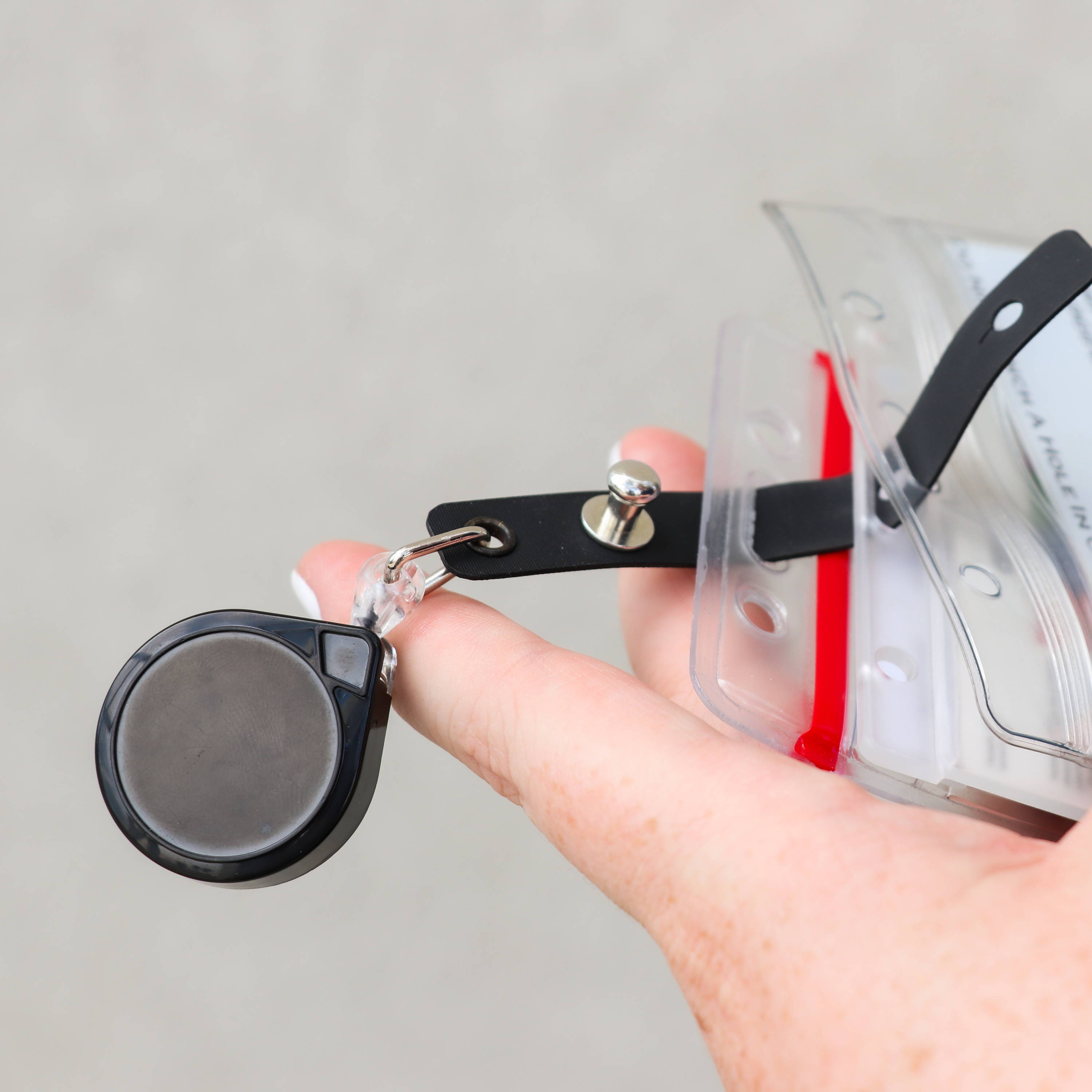 Retractable Badge Reel with Large Badge Strap and Secure Fastener