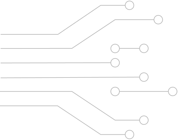Abstract circuit-style graphic with connected lines and nodes.