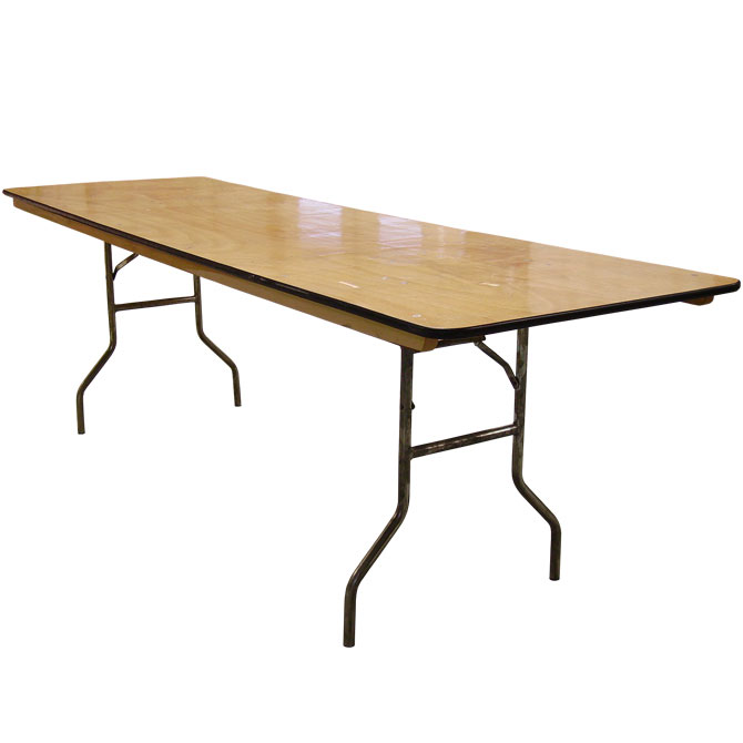 8ft x 30in wooden banquet table