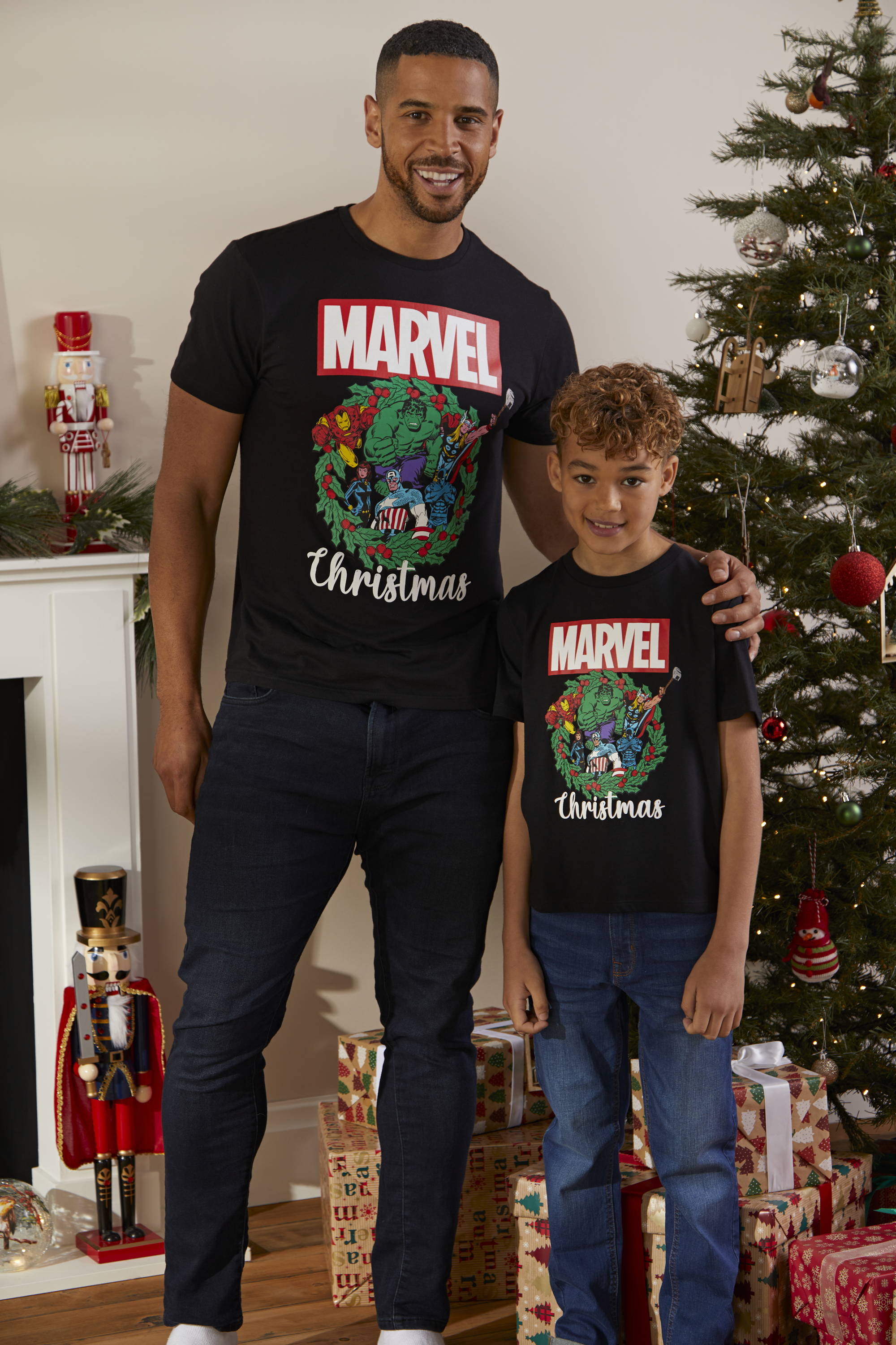 Men's & boy's matching licensed festive tees