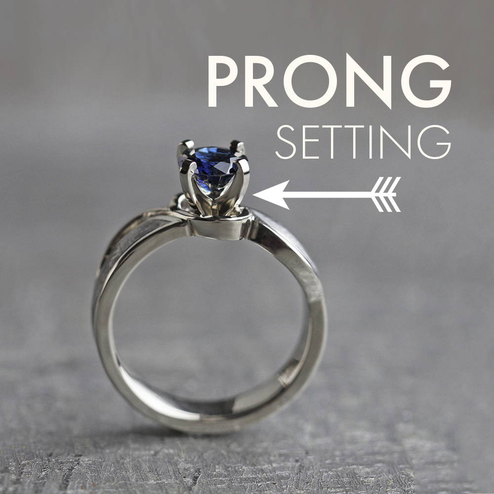 Sapphire engagement ring with prong setting