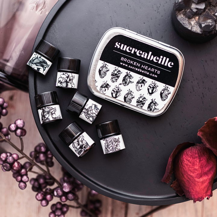 Broken Hearts Collection artwork and perfume photography