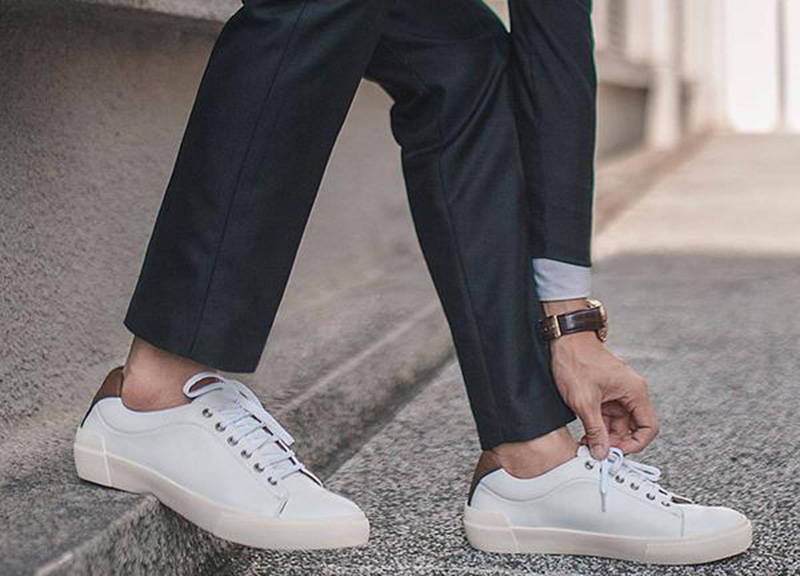 formal white sneakers