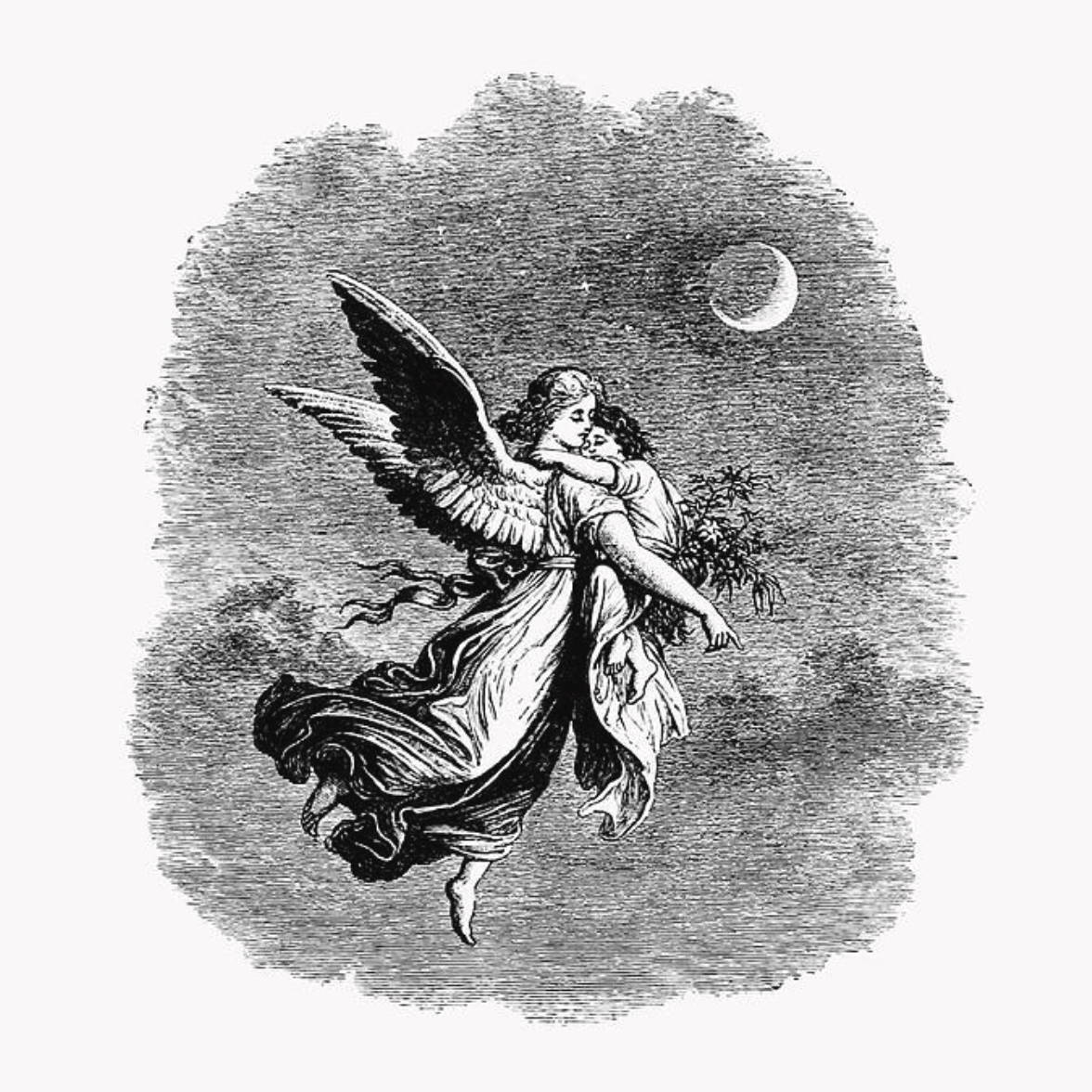 Vintage Angel and Child Illustration