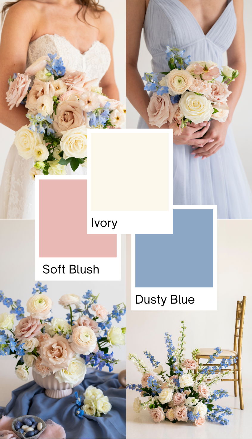 dusty blush and blue